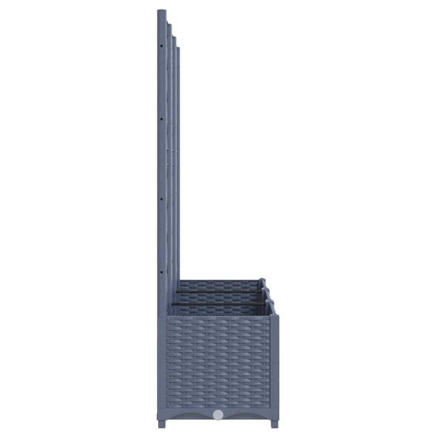 Plantenbak Met Latwerk Polypropeen 120 x 40 x 136 cm Donkergrijs