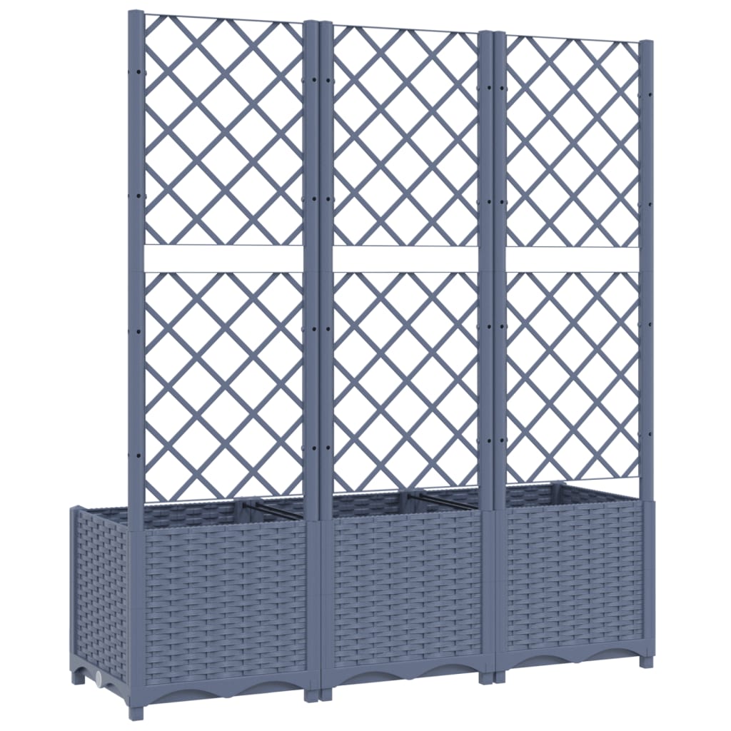 Plantenbak Met Latwerk Polypropeen 120 x 40 x 136 cm Donkergrijs
