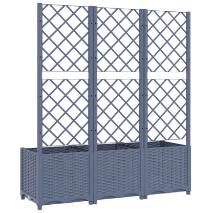 Plantenbak Met Latwerk Polypropeen 120 x 40 x 136 cm Donkergrijs
