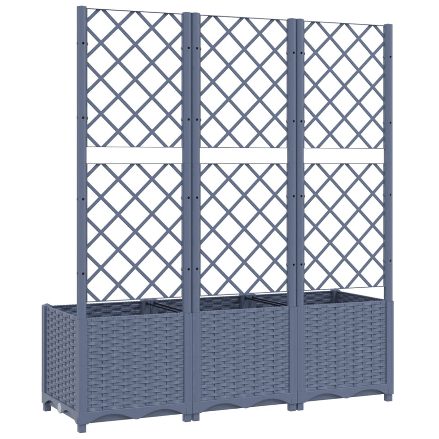 Plantenbak Met Latwerk Polypropeen 120 x 40 x 136 cm Donkergrijs