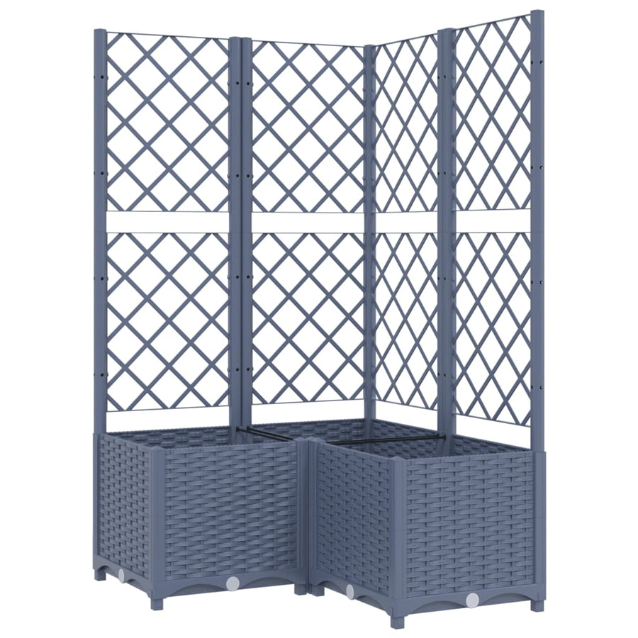 Plantenbak Met Latwerk Polypropeen 80 x 80 x 136 cm Donkergrijs