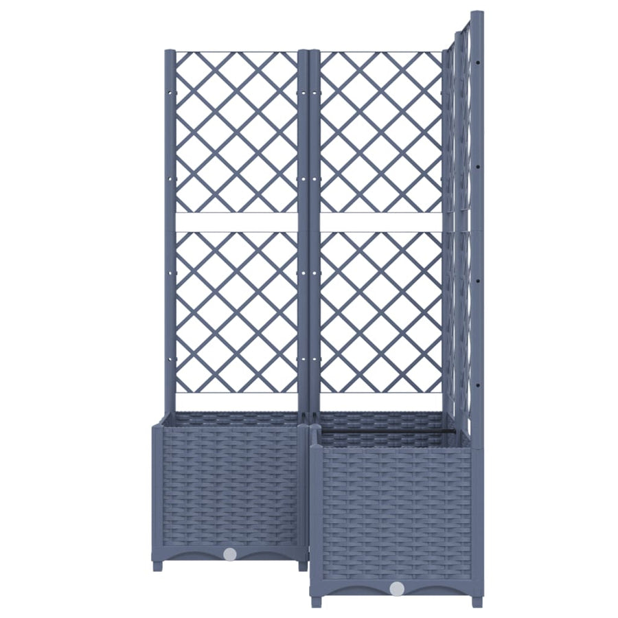 Plantenbak Met Latwerk Polypropeen 80 x 80 x 136 cm Donkergrijs