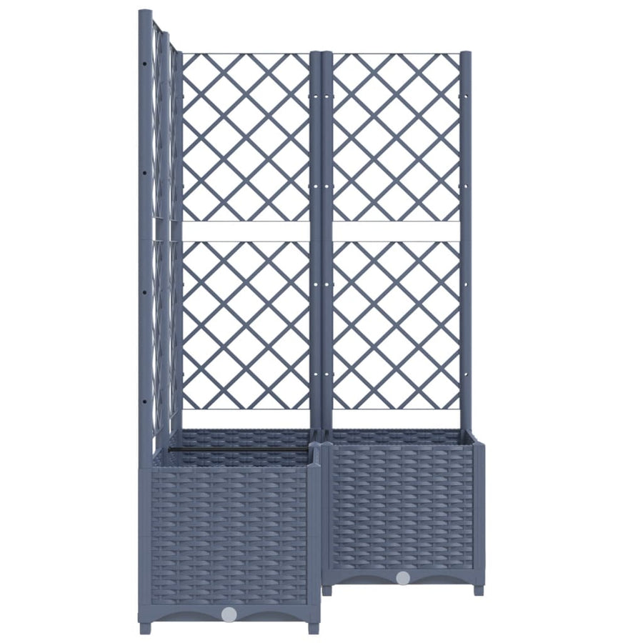 Plantenbak Met Latwerk Polypropeen 80 x 80 x 136 cm Donkergrijs