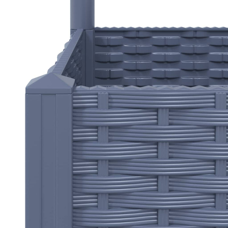 Plantenbak Met Latwerk Polypropeen 80 x 80 x 136 cm Donkergrijs