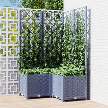 Plantenbak Met Latwerk Polypropeen 80 x 80 x 136 cm Donkergrijs