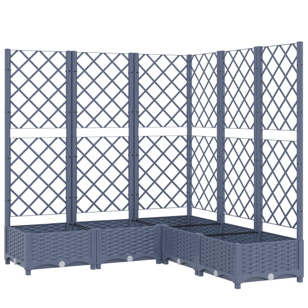 Plantenbak Met Latwerk 20X20X2,5 Cm Polypropeen 120 x 120 x 121.5 cm Donkergrijs