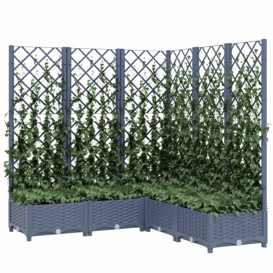 Plantenbak Met Latwerk 20X20X2,5 Cm Polypropeen 120 x 120 x 121.5 cm Donkergrijs