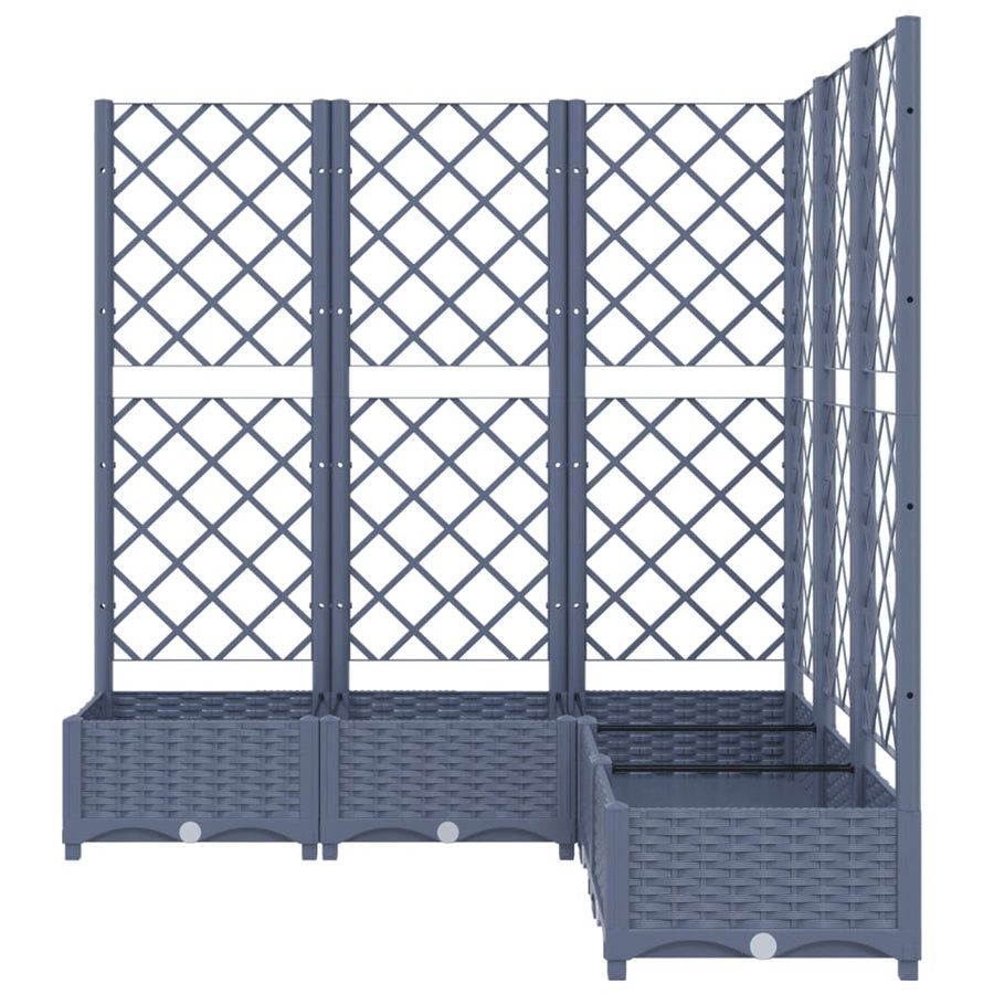 Plantenbak Met Latwerk 20X20X2,5 Cm Polypropeen 120 x 120 x 121.5 cm Donkergrijs