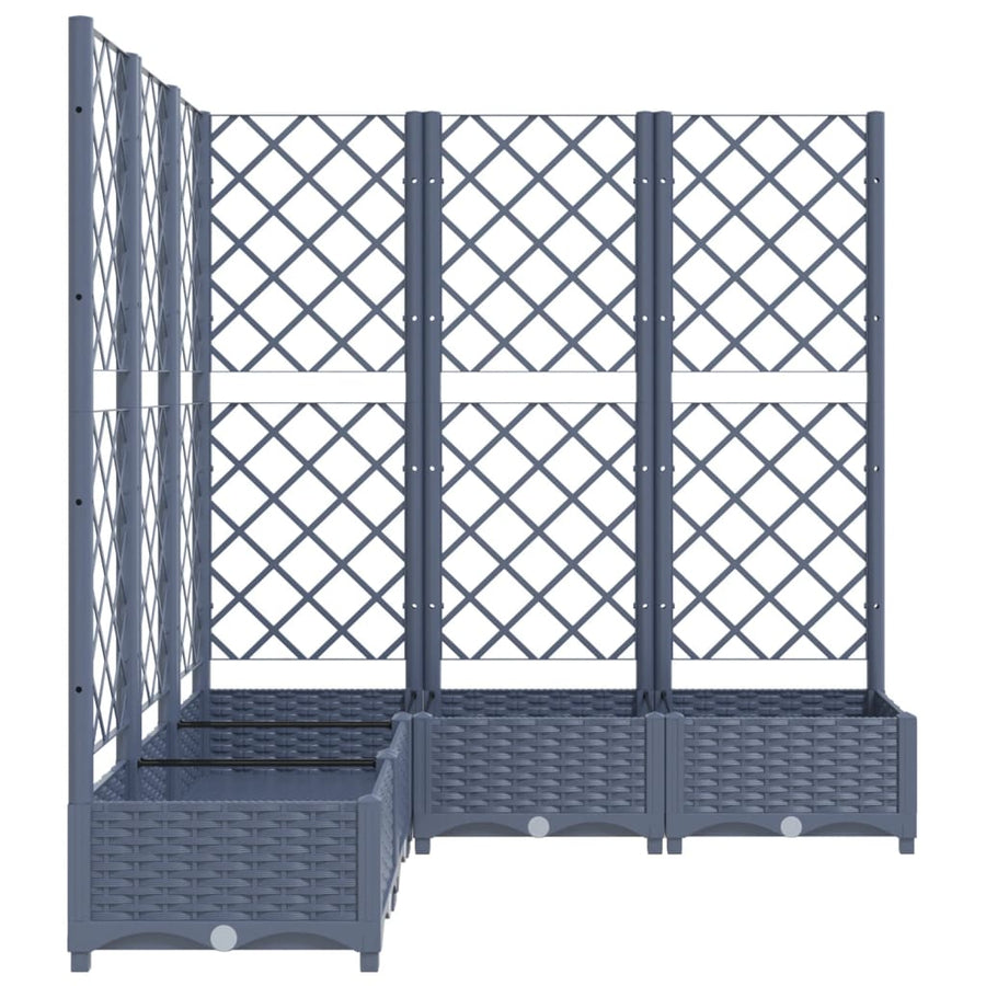 Plantenbak Met Latwerk 20X20X2,5 Cm Polypropeen 120 x 120 x 121.5 cm Donkergrijs