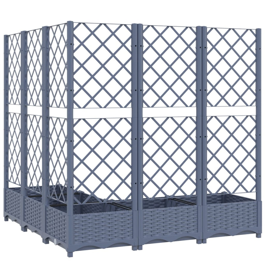 Plantenbak Met Latwerk 20X20X2,5 Cm Polypropeen 120 x 120 x 121.5 cm Donkergrijs