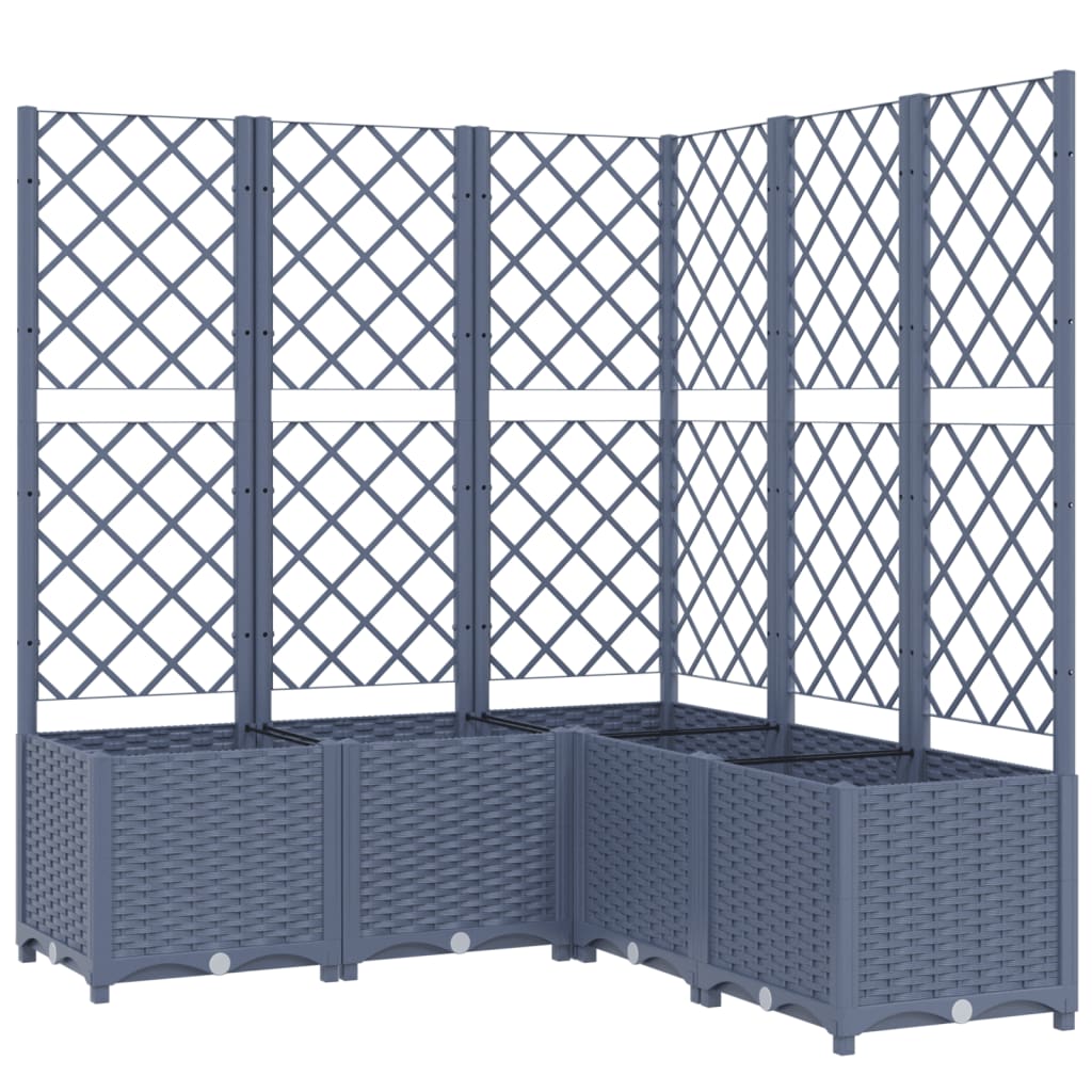 Plantenbak Met Latwerk Polypropeen 120 x 120 x 136 cm Donkergrijs
