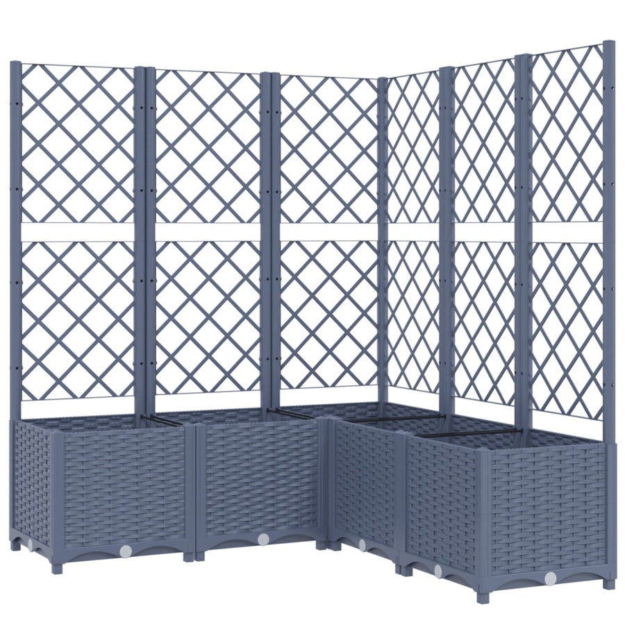 Plantenbak Met Latwerk Polypropeen 120 x 120 x 136 cm Donkergrijs