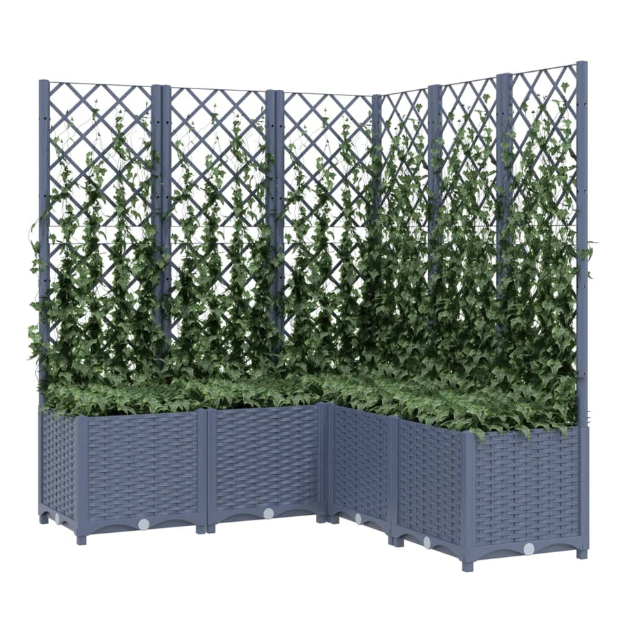 Plantenbak Met Latwerk Polypropeen 120 x 120 x 136 cm Donkergrijs