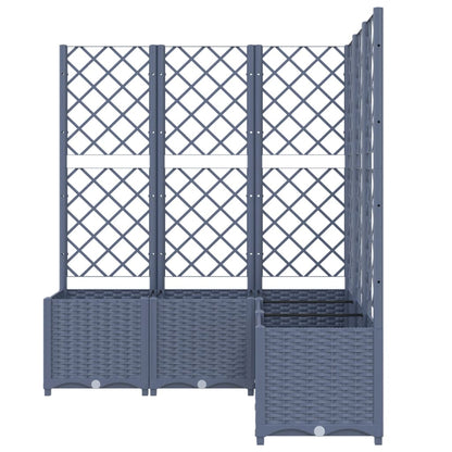 Plantenbak Met Latwerk Polypropeen 120 x 120 x 136 cm Donkergrijs