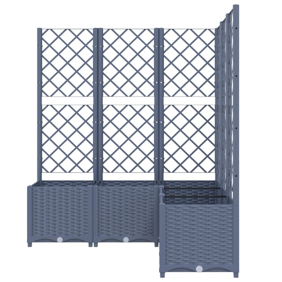 Plantenbak Met Latwerk Polypropeen 120 x 120 x 136 cm Donkergrijs