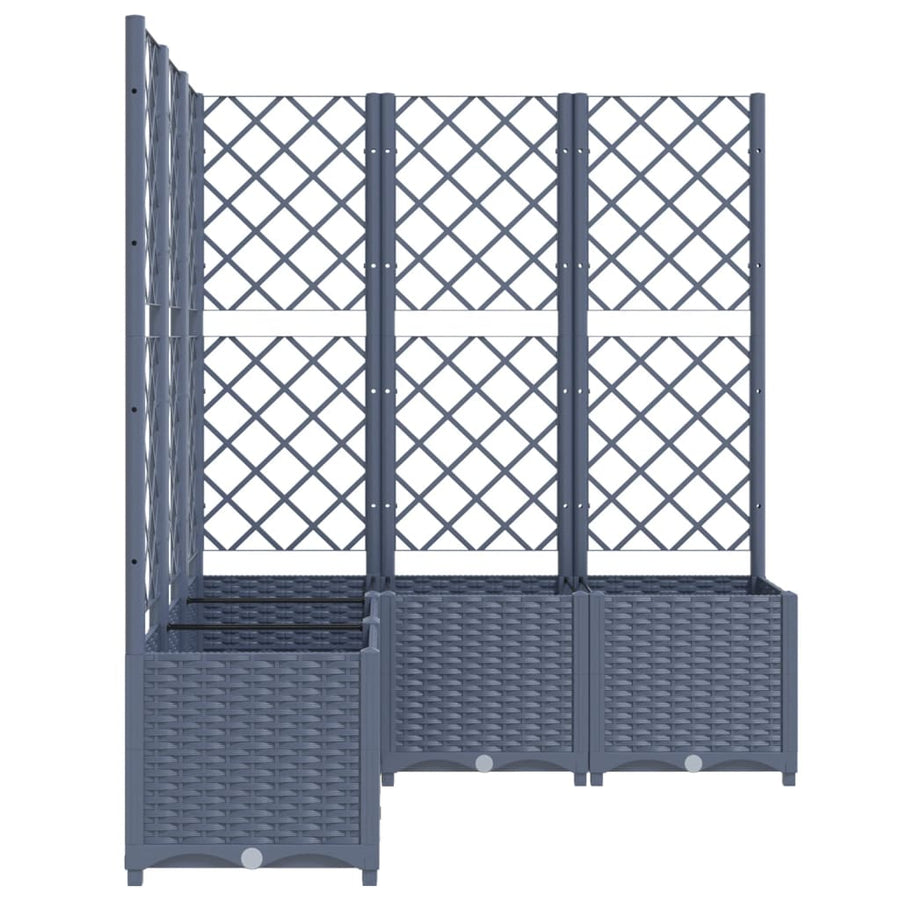 Plantenbak Met Latwerk Polypropeen 120 x 120 x 136 cm Donkergrijs