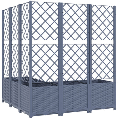 Plantenbak Met Latwerk Polypropeen 120 x 120 x 136 cm Donkergrijs