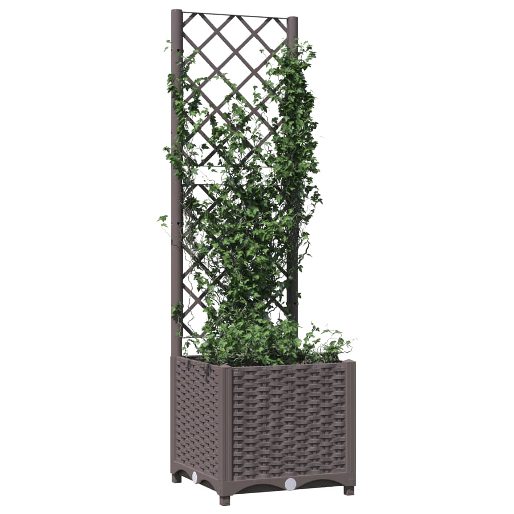 Plantenbak Met Latwerk Polypropeen 40 x 40 x 136 cm Bruin