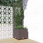 Plantenbak met latwerk 40x40x136 cm bruin polypropeen