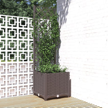 Plantenbak Met Latwerk Polypropeen 40 x 40 x 136 cm Bruin