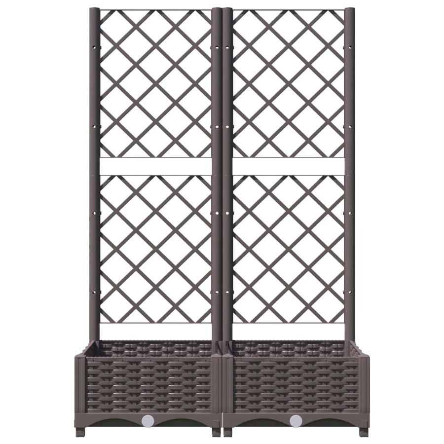 Plantenbak Met Latwerk 80X40X2,5 Cm Polypropeen 80 x 40 x 121.5 cm Bruin
