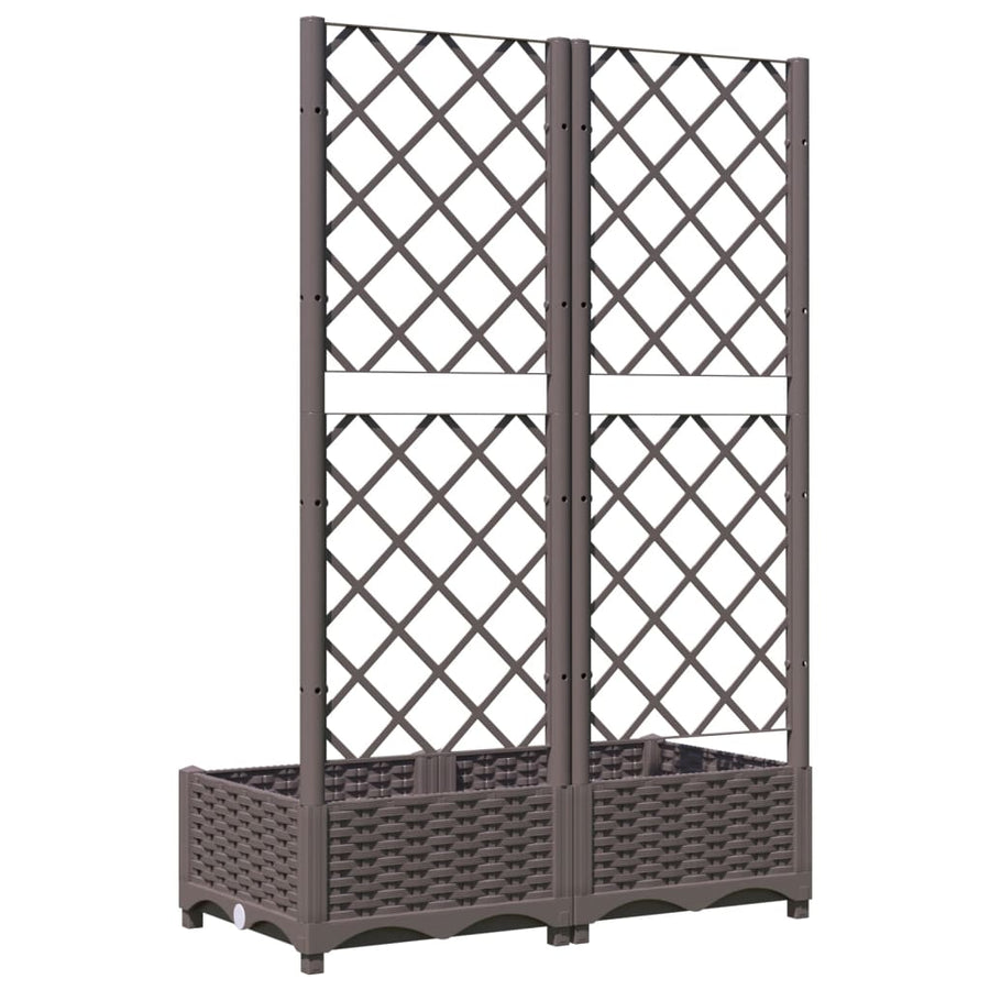 Plantenbak Met Latwerk 80X40X2,5 Cm Polypropeen 80 x 40 x 121.5 cm Bruin