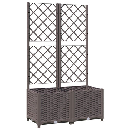Plantenbak Met Latwerk Polypropeen 80 x 40 x 136 cm Bruin