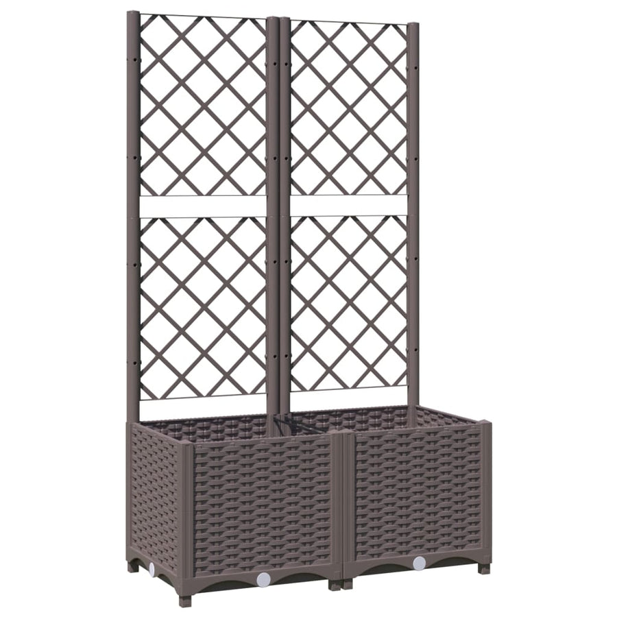 Plantenbak Met Latwerk Polypropeen 80 x 40 x 136 cm Bruin