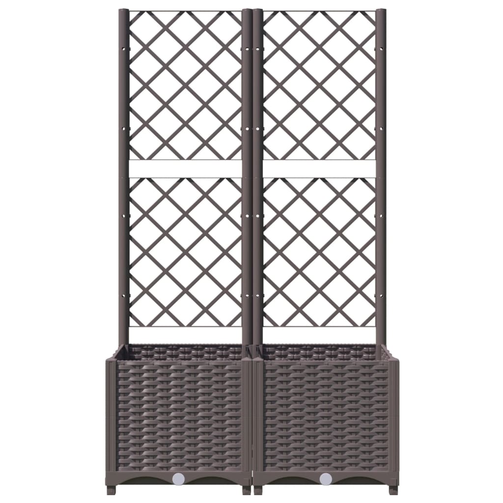 Plantenbak Met Latwerk Polypropeen 80 x 40 x 136 cm Bruin