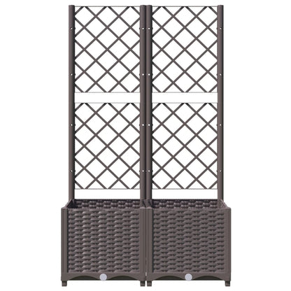 Plantenbak Met Latwerk Polypropeen 80 x 40 x 136 cm Bruin