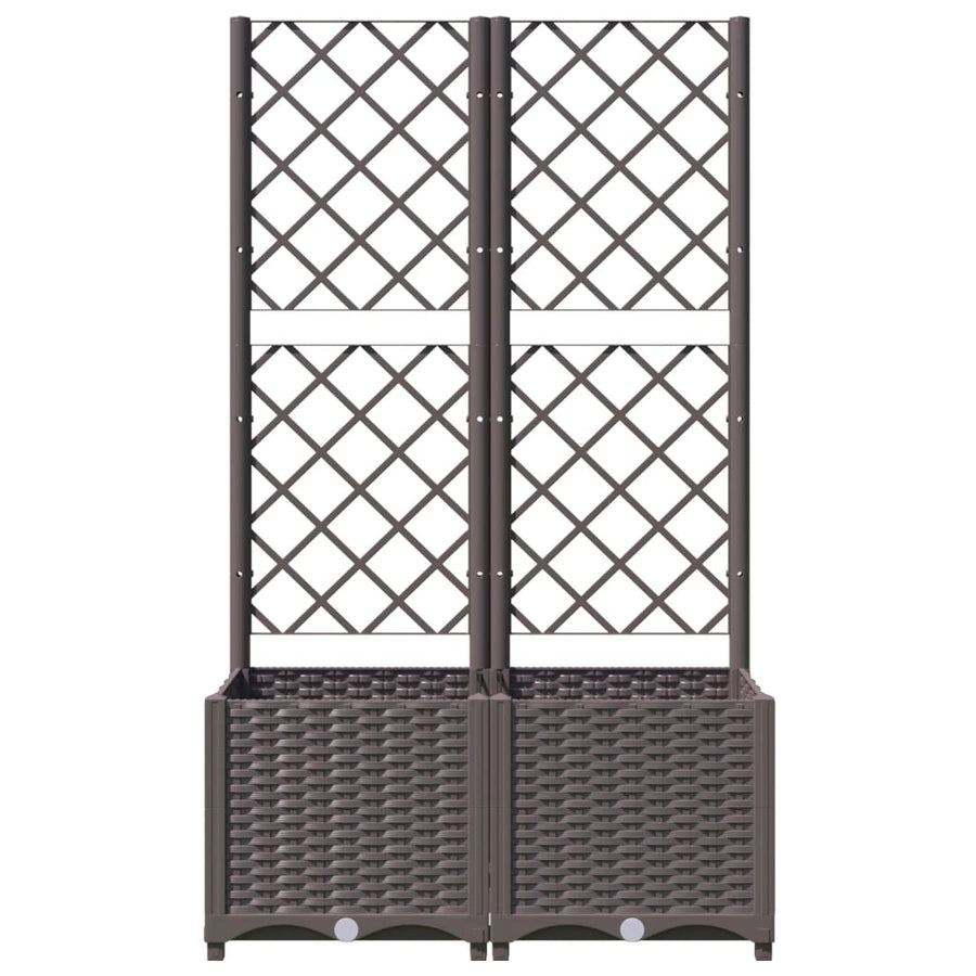 Plantenbak Met Latwerk Polypropeen 80 x 40 x 136 cm Bruin
