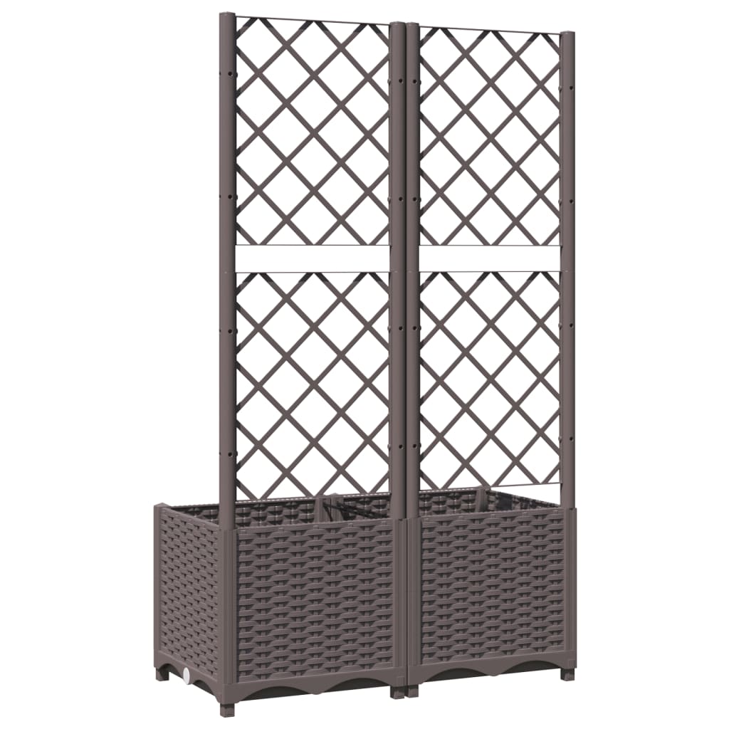 Plantenbak Met Latwerk Polypropeen 80 x 40 x 136 cm Bruin