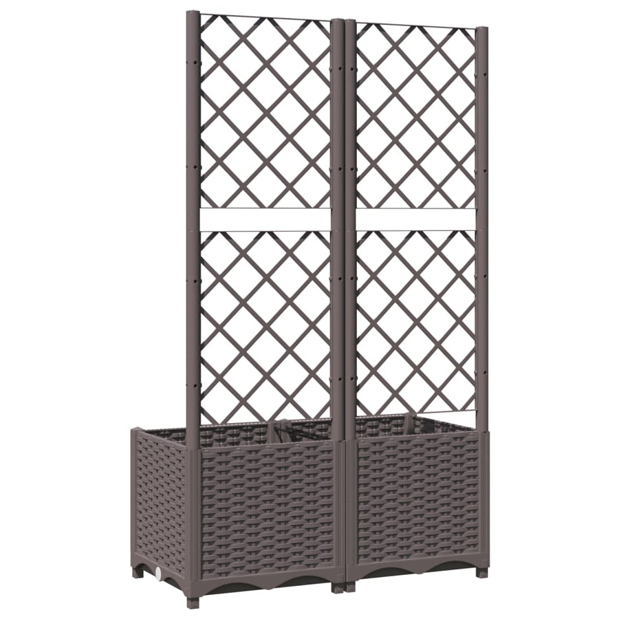 Plantenbak Met Latwerk Polypropeen 80 x 40 x 136 cm Bruin