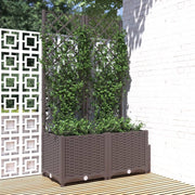 Plantenbak met latwerk 80x40x136 cm bruin polypropeen
