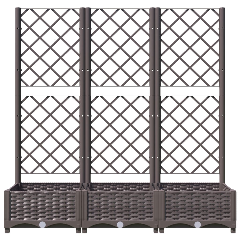 Plantenbak Met Latwerk 20X40X2,5 Cm Polypropeen 120 x 40 x 121.5 cm Bruin