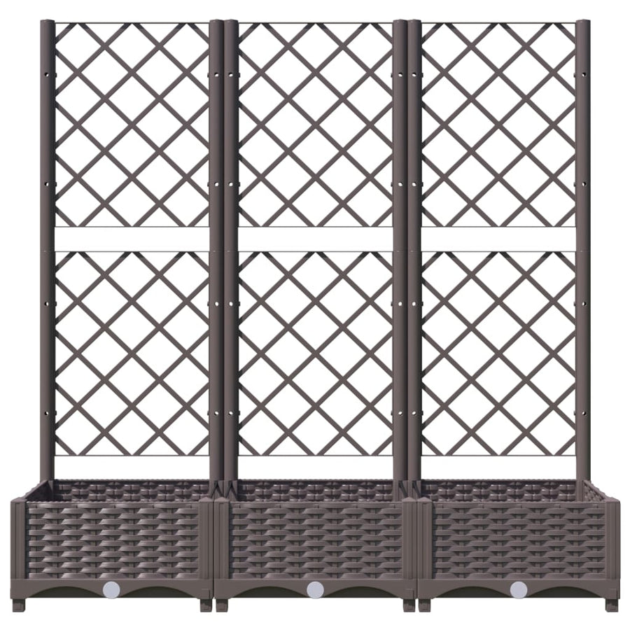 Plantenbak Met Latwerk 20X40X2,5 Cm Polypropeen 120 x 40 x 121.5 cm Bruin