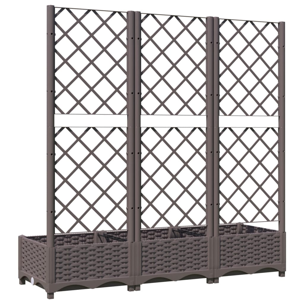 Plantenbak Met Latwerk 20X40X2,5 Cm Polypropeen 120 x 40 x 121.5 cm Bruin