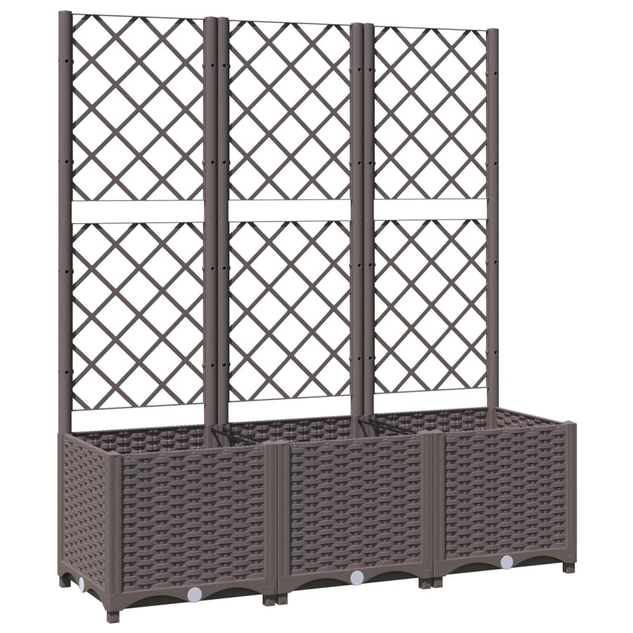 Plantenbak met latwerk 120x40x136 cm polypropeen bruin 120 x 40 x 136 cm Bruin