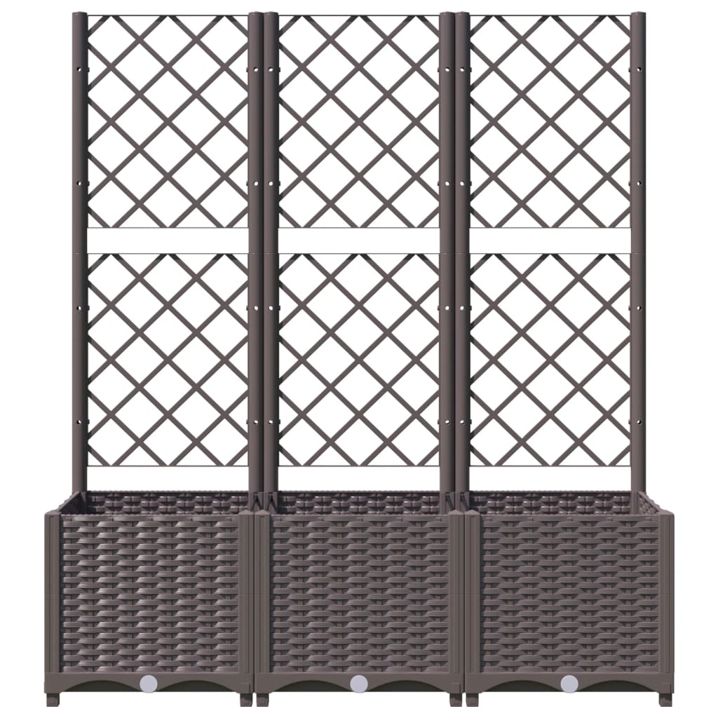 Plantenbak met latwerk 120x40x136 cm polypropeen bruin 120 x 40 x 136 cm Bruin