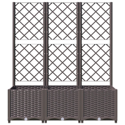 Plantenbak met latwerk 120x40x136 cm polypropeen bruin 120 x 40 x 136 cm Bruin