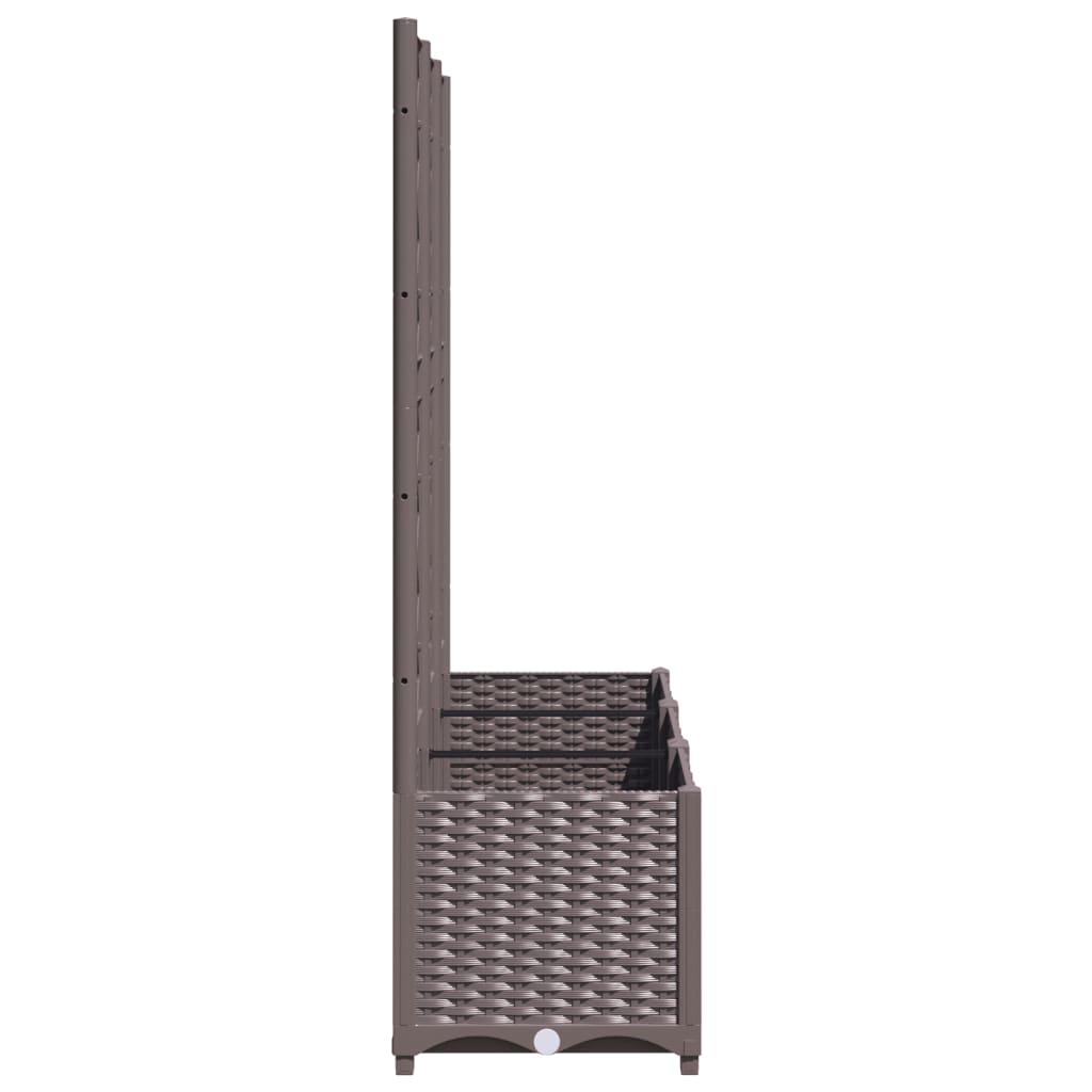 Plantenbak met latwerk 120x40x136 cm polypropeen bruin 120 x 40 x 136 cm Bruin