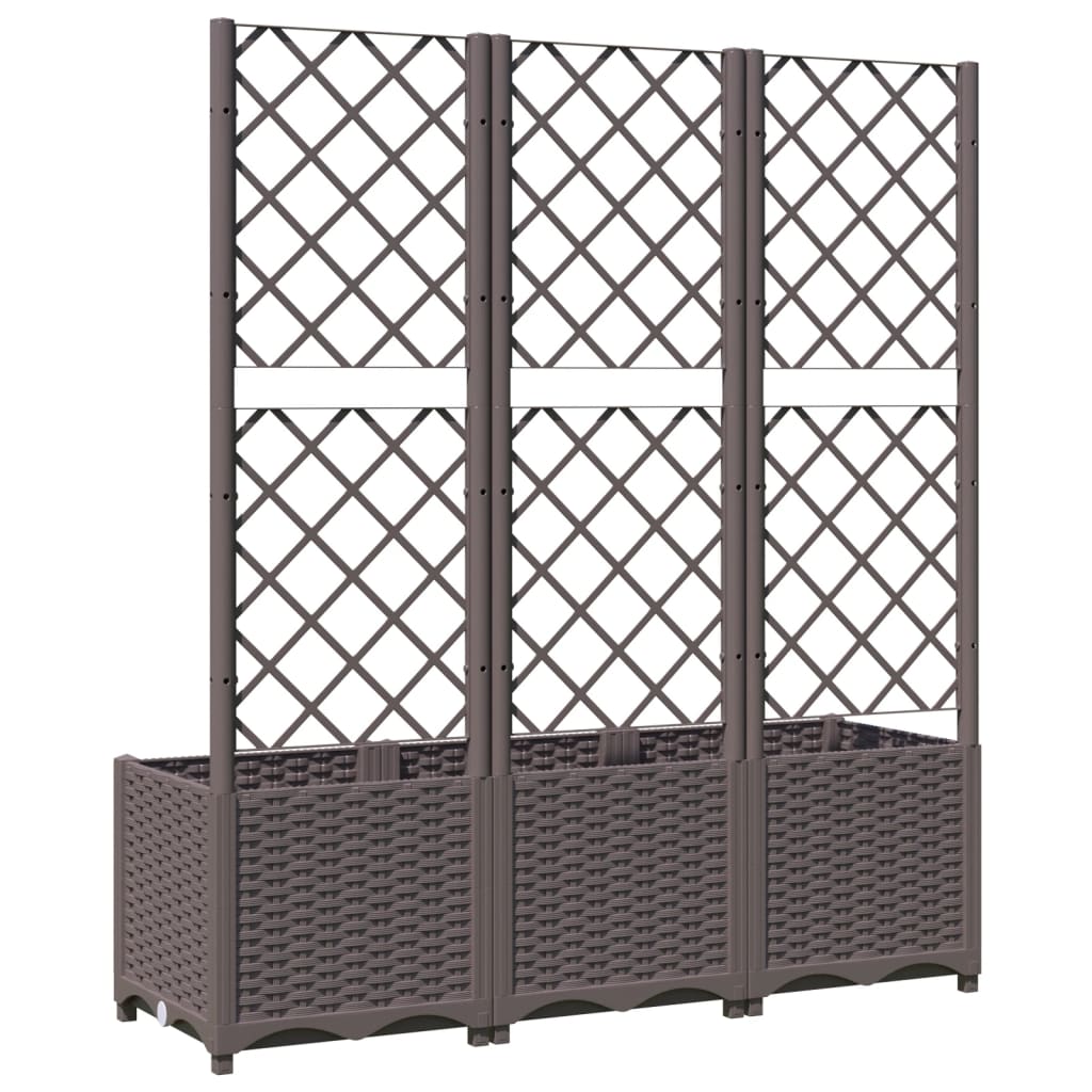 Plantenbak met latwerk 120x40x136 cm polypropeen bruin 120 x 40 x 136 cm Bruin