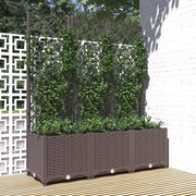 Plantenbak met trellis 120x40x136 cm bruin PP