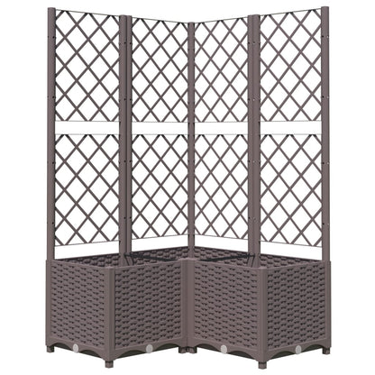 Plantenbak Met Latwerk Polypropeen 80 x 80 x 136 cm Bruin