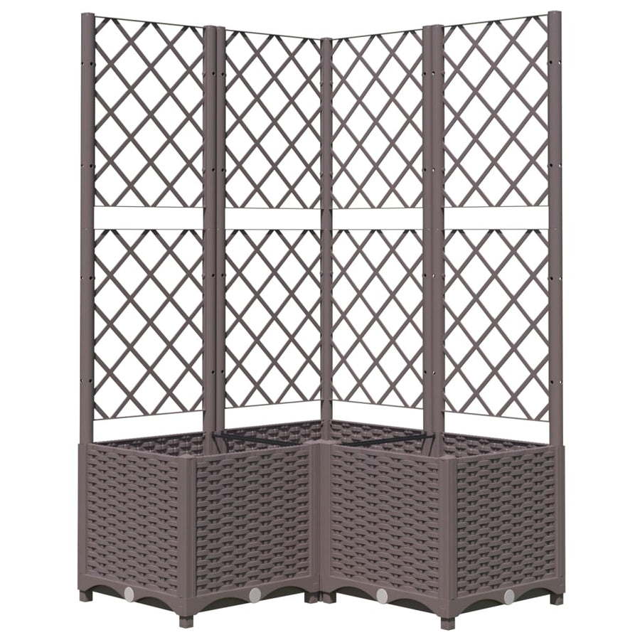 Plantenbak Met Latwerk Polypropeen 80 x 80 x 136 cm Bruin