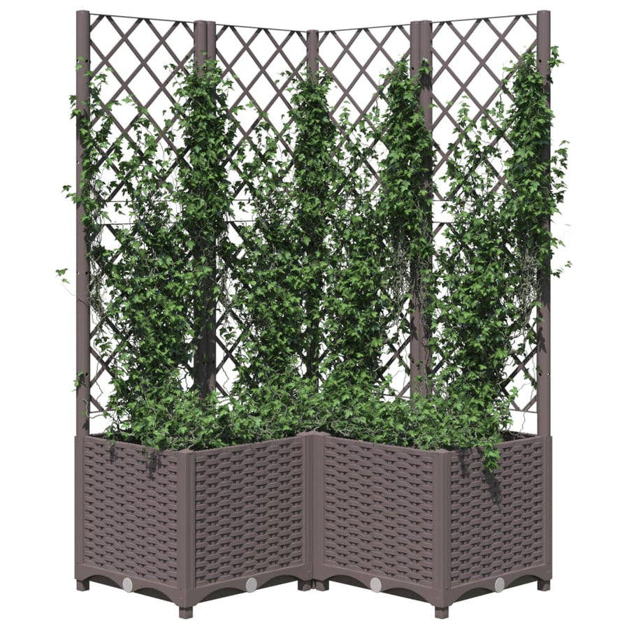 Plantenbak Met Latwerk Polypropeen 80 x 80 x 136 cm Bruin