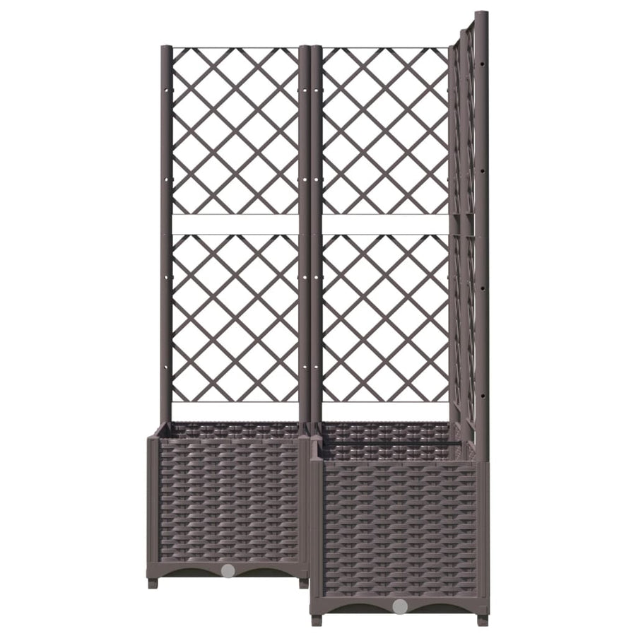 Plantenbak Met Latwerk Polypropeen 80 x 80 x 136 cm Bruin