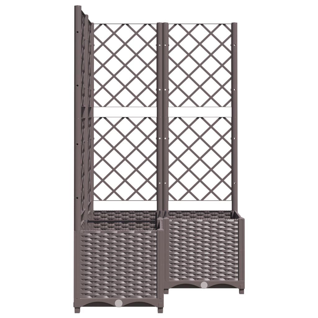 Plantenbak Met Latwerk Polypropeen 80 x 80 x 136 cm Bruin