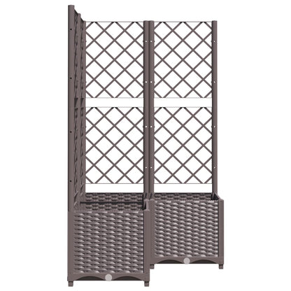 Plantenbak Met Latwerk Polypropeen 80 x 80 x 136 cm Bruin