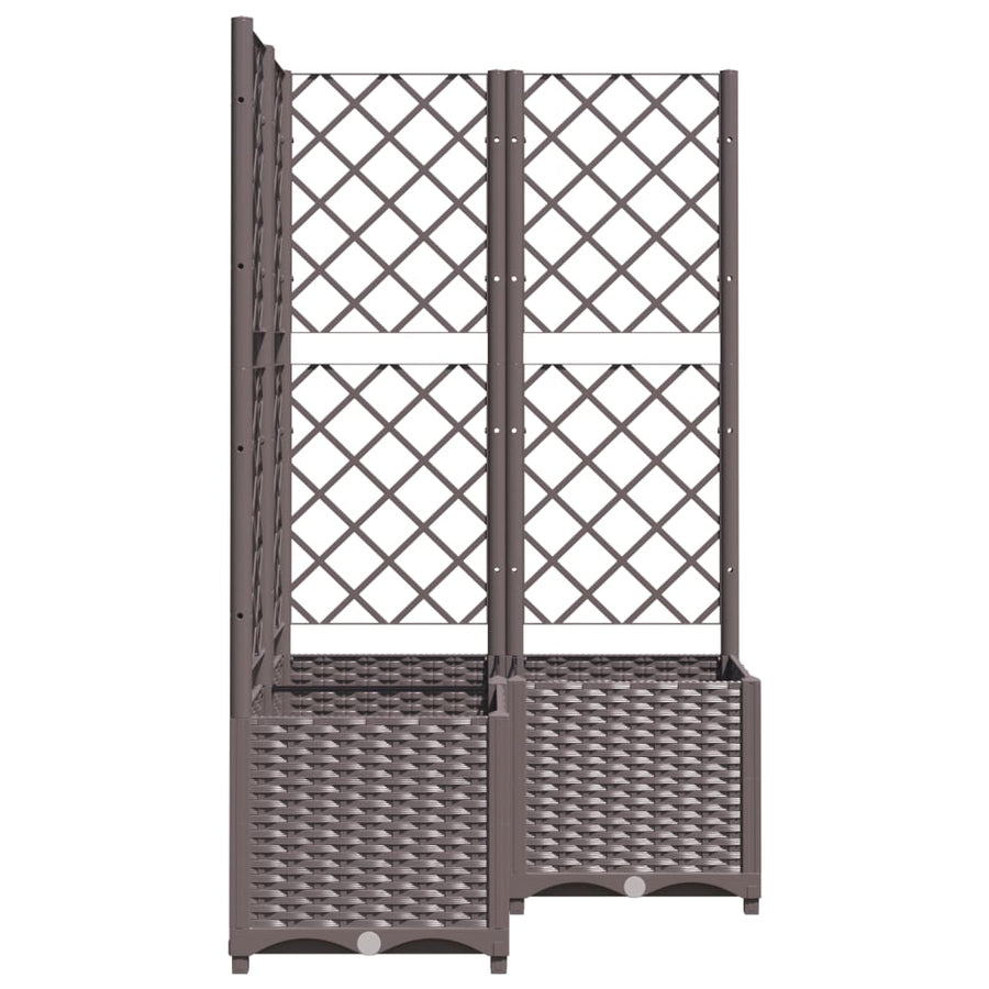 Plantenbak Met Latwerk Polypropeen 80 x 80 x 136 cm Bruin
